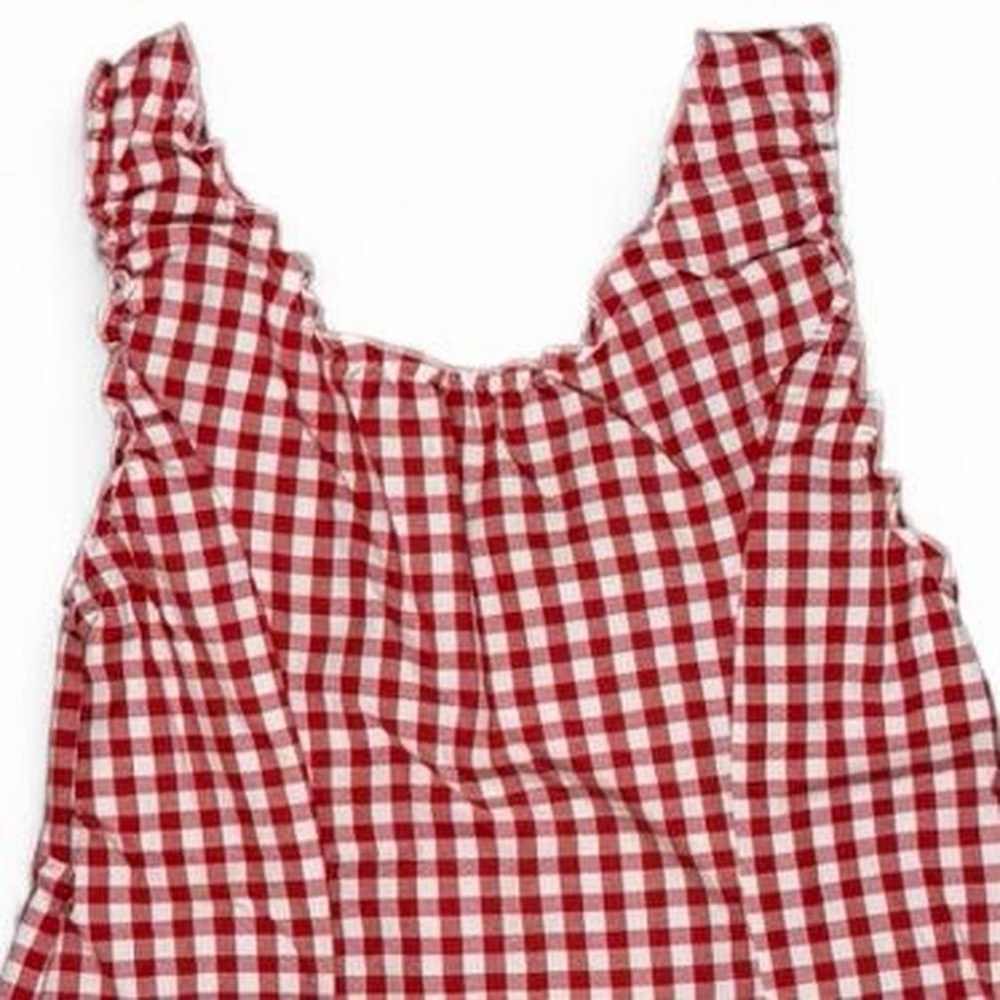 Brandy Melville Red White Gingham Ruffle Tank Top - Picture 5 of 7